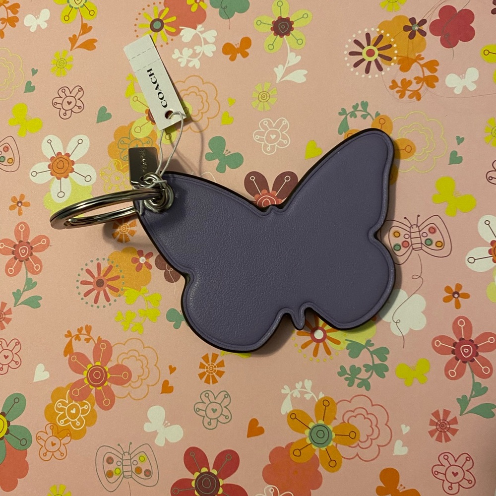 Coach Lavender Butterfly Keyring